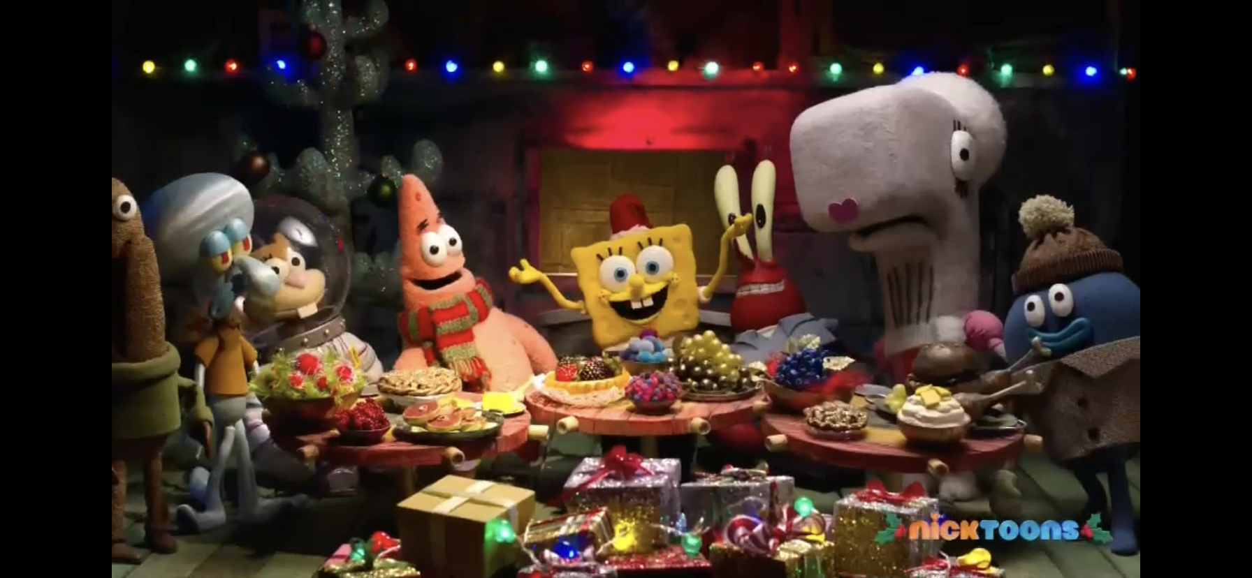 SpongeBob with his friends